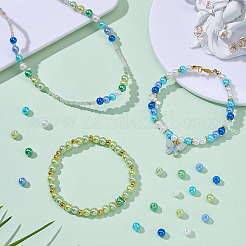 560Pcs 7 Colors Baking Paint Pearlized Glass Pearl Round Bead&nbsp;HY-AR0001-15A