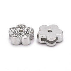Flower Alloy Rhinestone Slide Charms&nbsp;RSB358-3P