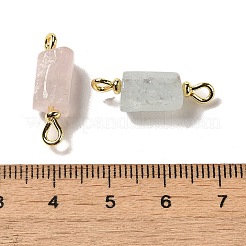 Natural Rose Quartz/Aquamarine Connector Charms&nbsp;FIND-C046-10B-G