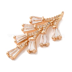 Brass Micro Pave Clear Cubic Zirconia Pendants&nbsp;KK-C076-19G