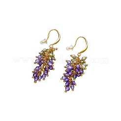 Brass Micro Pave Cubic Zirconia Dangle Earrings&nbsp;WG2D2E7-01