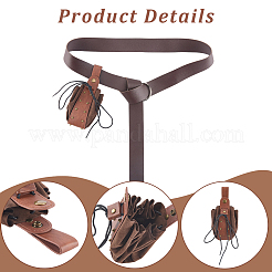 1Pc Viking PU Leather Drawstring Wallets with Antique Bronze Tone Iron Rives&nbsp;AJEW-CL0003-68A
