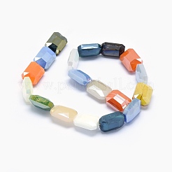 Electroplate Glass Beads Strands&nbsp;EGLA-J108-13x18mm-M01