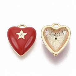 Brass Micro Pave Clear Cubic Zirconia Charms&nbsp;KK-T051-13G-NF