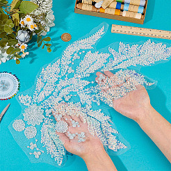 1Pc Polyester with Glass Embroidery Ornament Accessories&nbsp;DIY-PH0031-82A