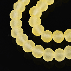Baking Paint Frosted Glass Beads Strands&nbsp;FGLA-N003-6mm-08