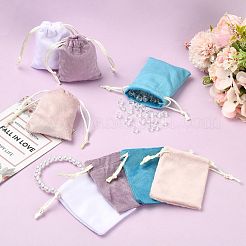 20Pcs 4 Colors Velvet Jewelry Drawstring Storage Pouches&nbsp;FB-FSEC6E-01