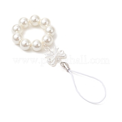 Round Shell Pearl & Bowknot ABS Imitation Pearl Pendant Decoratins&nbsp;X1-HJEW-TA00363