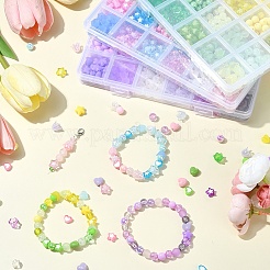 DIY Round Star Flower Acrylic Beads Bracelets Making Kits&nbsp;DIY-YW0009-95