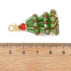 Christmas Brass & Glass Seed Beads Pendants&nbsp;PALLOY-MZ01449