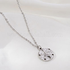 Summer Ocean 304 tainless Steel Starfish Coin Pendant Necklaces for Women&nbsp;HZ2181-2