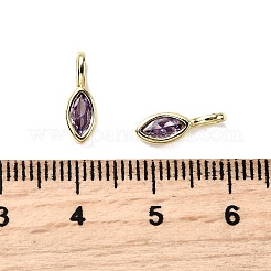 Horse Eye Brass Micro Pave Cubic Zirconia Charms&nbsp;KK-C134-17B