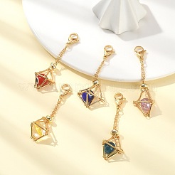 5Pcs Brass Braided Chain Pouch Empty Stone Holder Pendant Decorations&nbsp;HJEW-CJ0001-11G