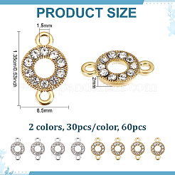 60Pcs 2 Colors Alloy Crystal Rhinestone Connector Charms&nbsp;FIND-PH0038-11B