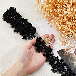 2Yards Polyester Flower Embroidery Lace Trim with Glass Beads&nbsp;OCOR-DC0001-27B