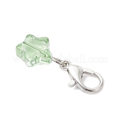 Glass Star Transparent Pendant Decorations&nbsp;HJEW-JM04020-01