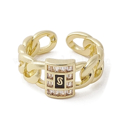 Brass with Cubic Zirconia Adjustable Rings&nbsp;RJEW-K257-61G