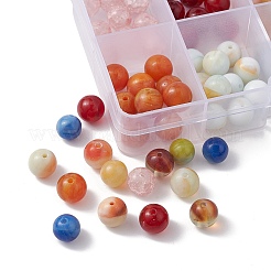 100Pcs 10 Style Glass Round Beads&nbsp;GLAA-FS0001-63