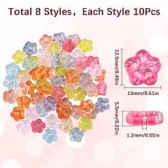 80Pcs 8 Colors Transparent Glass Beads&nbsp;GLAA-SC0002-22
