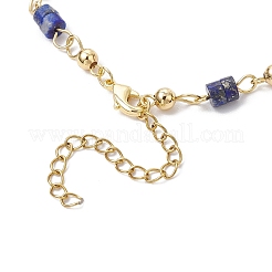 304 Stainless Steel Natural Dyed Lapis Lazuli Link Bracelets for Women&nbsp;BJEW-JB11683-02