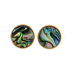 304 Stainless Steel Natural Paua Shell Stud Earrings&nbsp;EJEW-Z103-10G