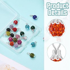 24Pcs 12 Colors Handmade Polymer Clay Rhinestone Pendants&nbsp;PALLOY-SW0026-02