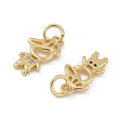Brass Micro Pave Cubic Zirconia Pendants&nbsp;KK-L243-12G-02