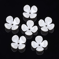 4-Petal ABS Plastic Imitation Pearl Bead Caps&nbsp;OACR-S020-19
