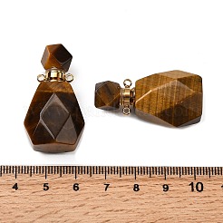 Natural Tiger Eye Perfume Bottle Pendants&nbsp;G-B149-02G-07