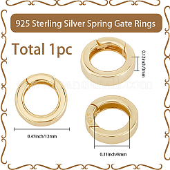 1Pc 925 Sterling Silver Spring Gate Rings&nbsp;STER-SC0001-65B
