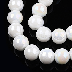 Electroplate Opaque Glass Beads Strands&nbsp;GLAA-T032-P8mm-AB02