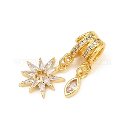 Brass Micro Pave Clear Cubic Zirconia Pendants&nbsp;CU-CBAD306-12G