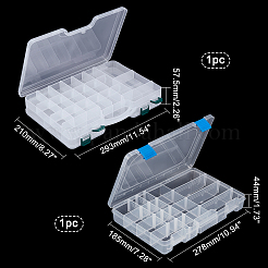 2 Sets 2 Style Removable Rectangle PP Plastic Fishing Tackle Boxes&nbsp;CON-FH0001-45