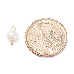 Natural Cultured Freshwater Pearl Connector Charms&nbsp;PALLOY-JF01394-03
