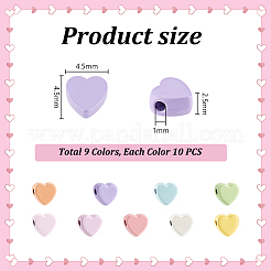 90Pcs 9 Colors Zinc Alloy Beads&nbsp;FIND-PH0026-75
