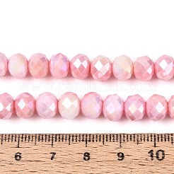 Anti-Tarnish Electroplate Rondelle Glass Beads Strands&nbsp;EGLA-T021-8mm-17-09