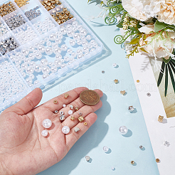 DIY Round ABS Plastic Imitation Pearl & CCB Plastic Beads Findings Kits&nbsp;DIY-PA0001-11A