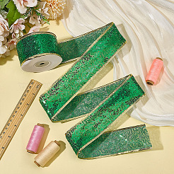 Christmas Theme 10 Yards Polyester Ribbon&nbsp;OCOR-WH0070-238A