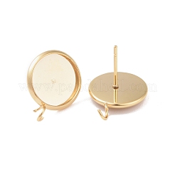 304 Stainless Steel Stud Earring Settings&nbsp;STAS-P166-14-12mm
