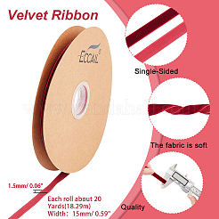 Single Face Velvet Ribbons&nbsp;OCOR-WH0080-14B-02