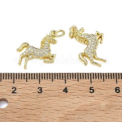 Brass Micro Pave Clear Cubic Zirconia Pendants&nbsp;KK-A294-01C-G
