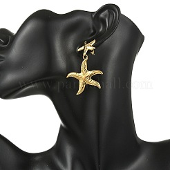 Ocean 304 Stainless Steel and Brass Stud Dangle Earrings&nbsp;EJEW-JE07107-01