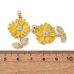 Brass Micro Pave Cubic Zirconia Pendants&nbsp;KK-D390-19G-01A