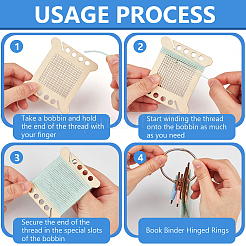 1Set Wood Thread Winding Boards&nbsp;FIND-FH0011-36