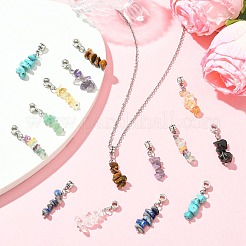 50Pcs 10 Style Natural & Synthetic Gemstone European Dangle Charms&nbsp;HJEW-CJ00093