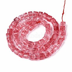 Crackle Transparent Glass Beads Strands&nbsp;X1-GLAA-N062-6mm-09