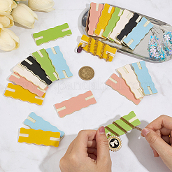 24Pcs 6 Colors Imitation Leather Necklace Anti-Winding Display Cards with Wool&nbsp;NDIS-OC0001-02