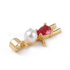 Rack Plating Brass Cubic Zirconia Pendants&nbsp;KK-F848-05G
