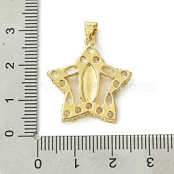 Brass Micro Pave Clear Cubic Zirconia Pendants&nbsp;KK-H472-38B-G