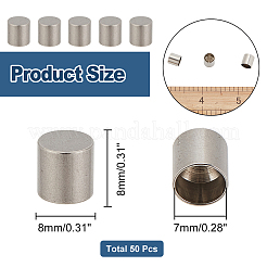 50Pcs 201 Stainless Steel Cord Ends&nbsp;STAS-PH0004-72